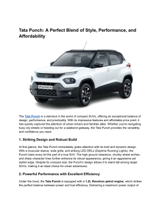 tata punch a perfect blend of style performance