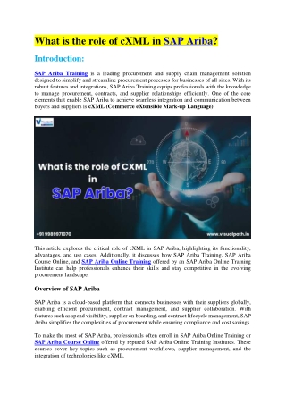 what is the role of cxml in sap ariba