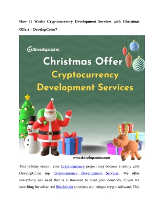 How It Works Cryptocurrency Development Services with Christmas Offers – DevelopCoins_