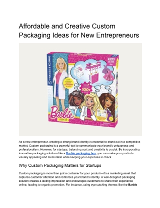 Affordable and Creative Custom Packaging Ideas for New Entrepreneurs