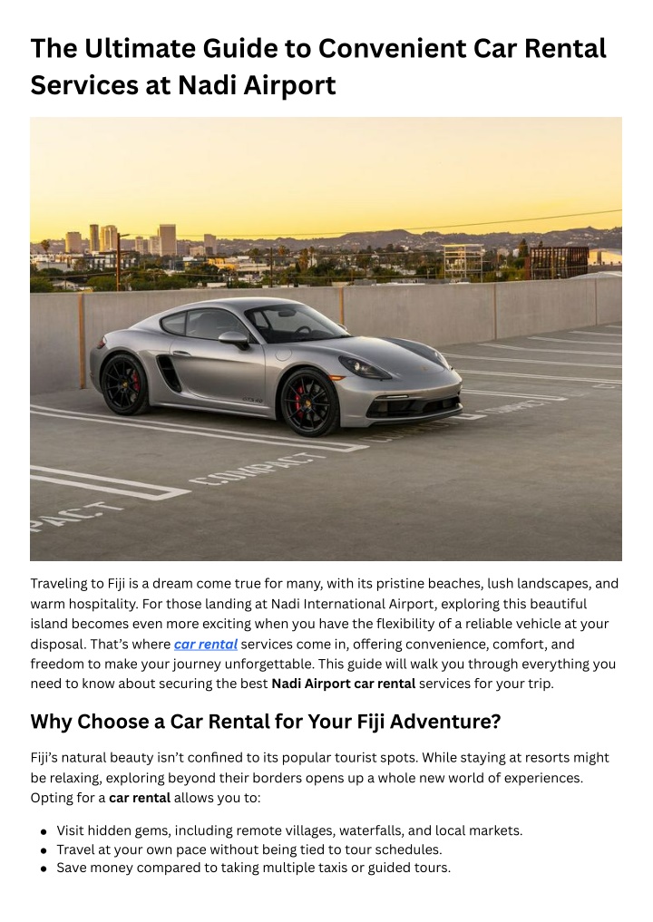 the ultimate guide to convenient car rental