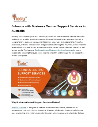 Enhance with Business Central Support Services in Australia