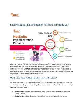 Best NetSuite Implementation Partners in India & USA