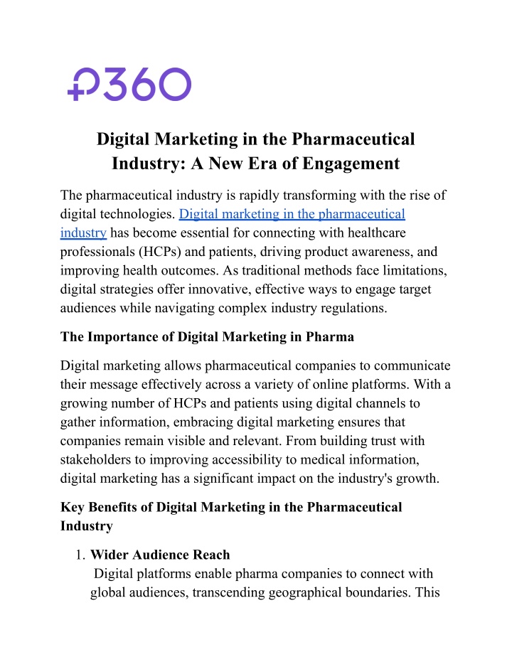 digital marketing in the pharmaceutical industry