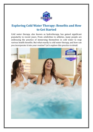 Exploring Cold Water Therapy: Benefits and How to Get Started