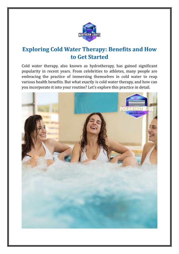 exploring cold water therapy benefits