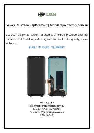galaxy s9 screen replacement mobilerepairfactory
