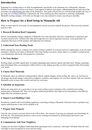 How to Get ready for a Roof Setup in Maumelle AR