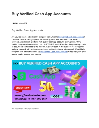 Buy Verified Cash App Accounts