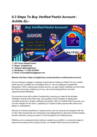 0.3 Steps To Buy Verified Paxful Account - Achille Zo