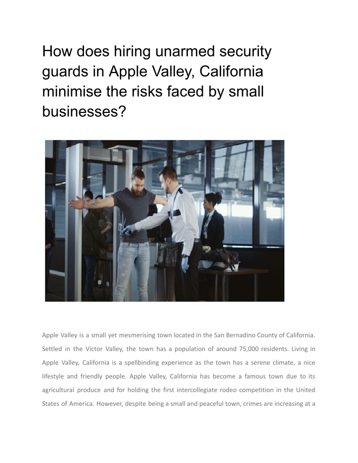 how does hiring unarmed security guards in apple