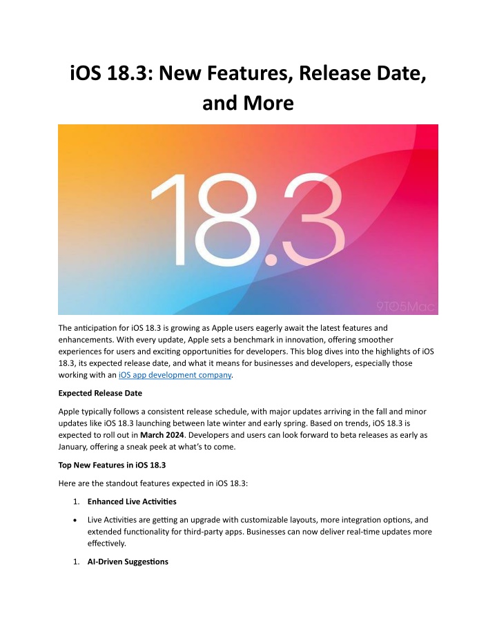 ios 18 3 new features release date and more