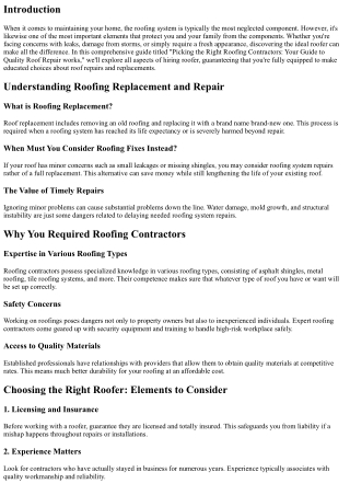 Picking the Right Roofer: Your Guide to Quality Roofing System Repair Works