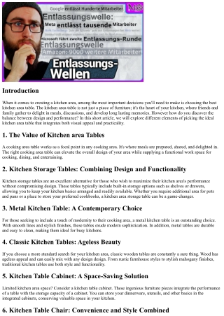 Choosing the Perfect Kitchen Table: Discovering the Balance In Between Style and