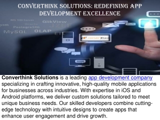 Converthink Solutions: Redefining App Development Excellence