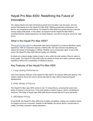 hayati pro max 4000 redefining the future