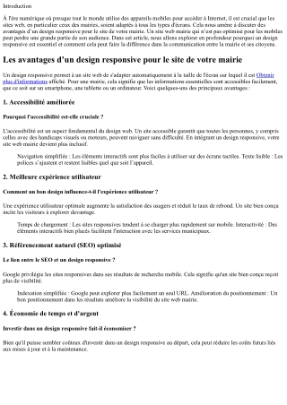 Les avantages d’un design responsive pour le site de votre mairie