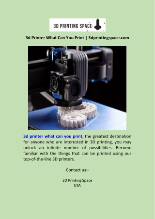 3d Printer What Can You Print  3dprintingspace