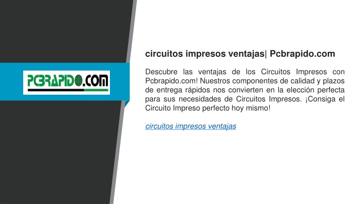 circuitos impresos ventajas pcbrapido