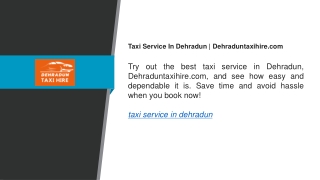 Taxi Service In Dehradun  Dehraduntaxihire.com