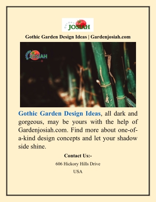 Gothic Garden Design Ideas  Gardenjosiah.com