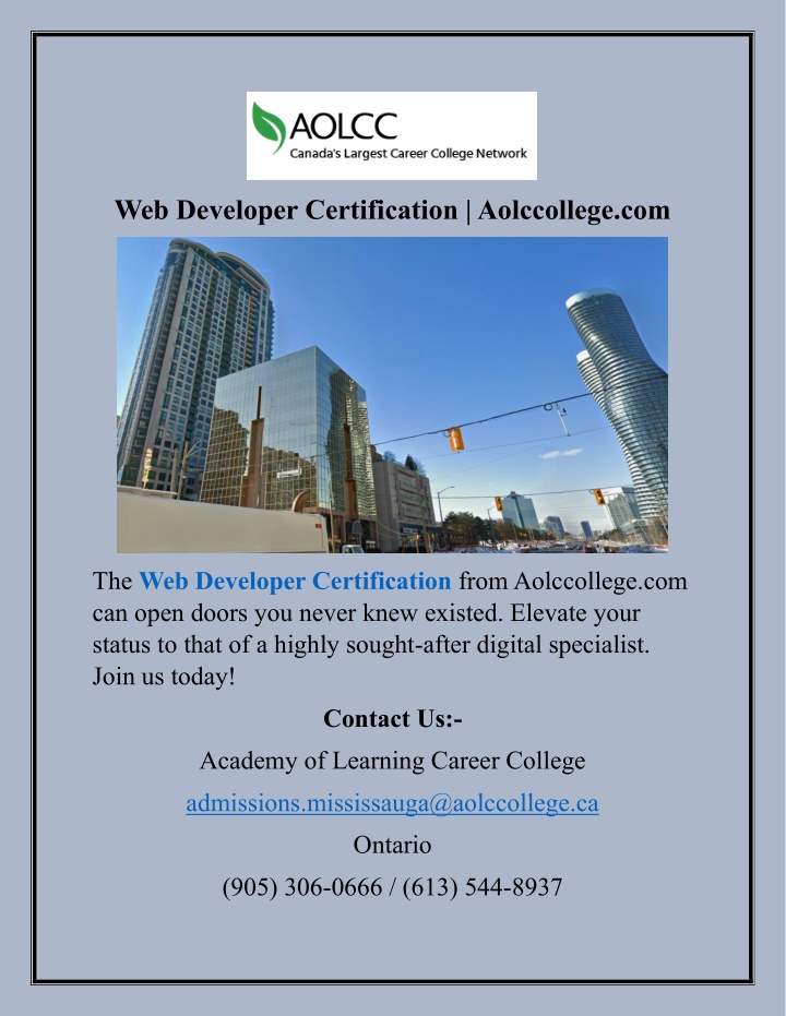 PPT Web Developer Certification Aolccollege com PowerPoint PPT Web Developer Certification Aolccollege com PowerPoint