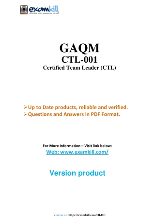 gaqm ctl 001 certified team leader ctl
