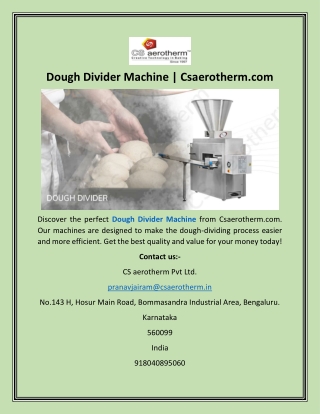 Dough Divider Machine  Csaerotherm