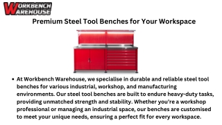 Premium Steel Tool Benches for Your Workspace