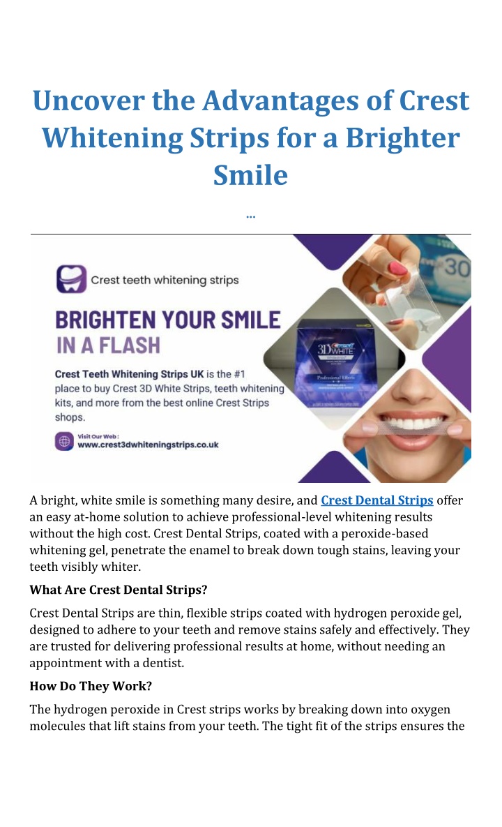 uncover the advantages of crest whitening strips