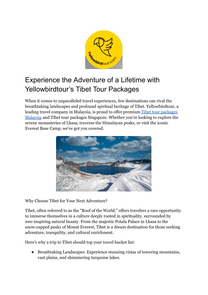 experience the adventure of a lifetime with