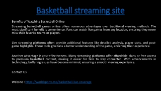 Basketball streaming site