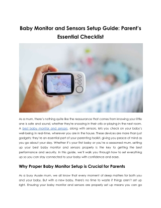 baby monitor and sensors setup guide parent