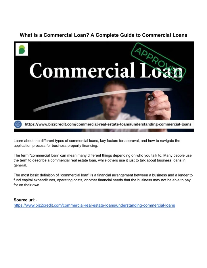 what is a commercial loan a complete guide