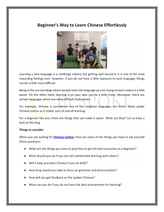 beginner s way to learn chinese effortlessly