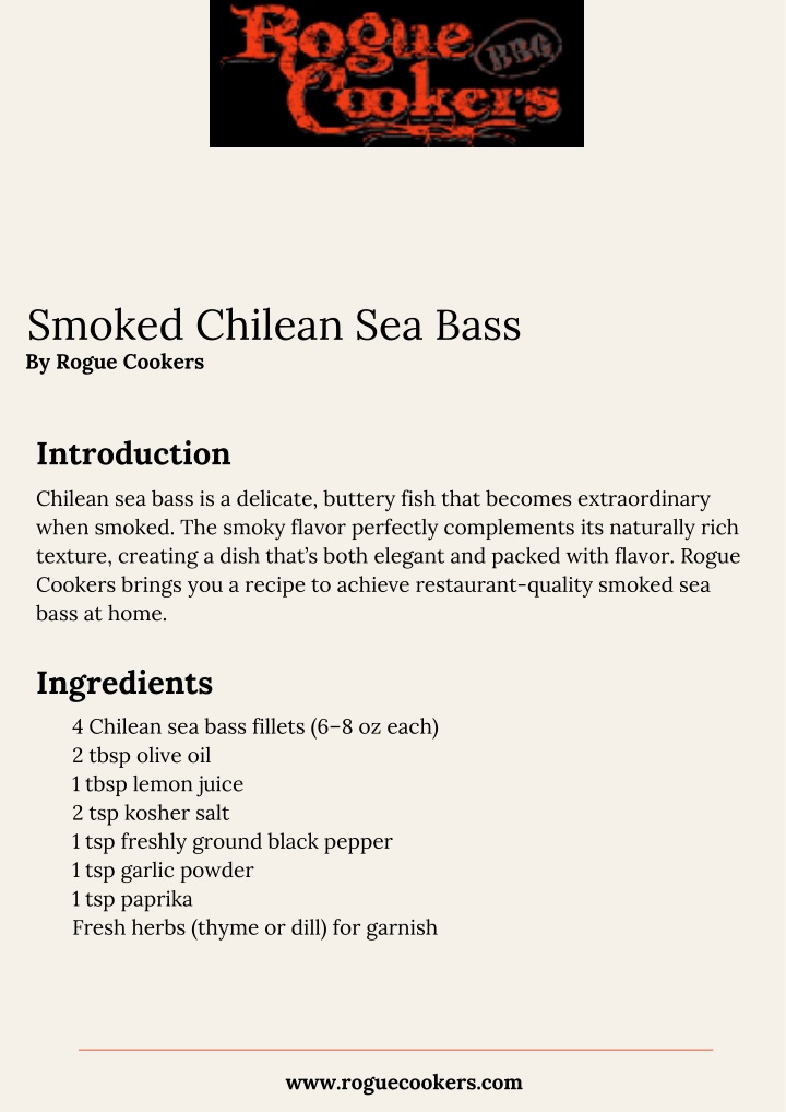 smoked chilean sea bass by rogue cookers