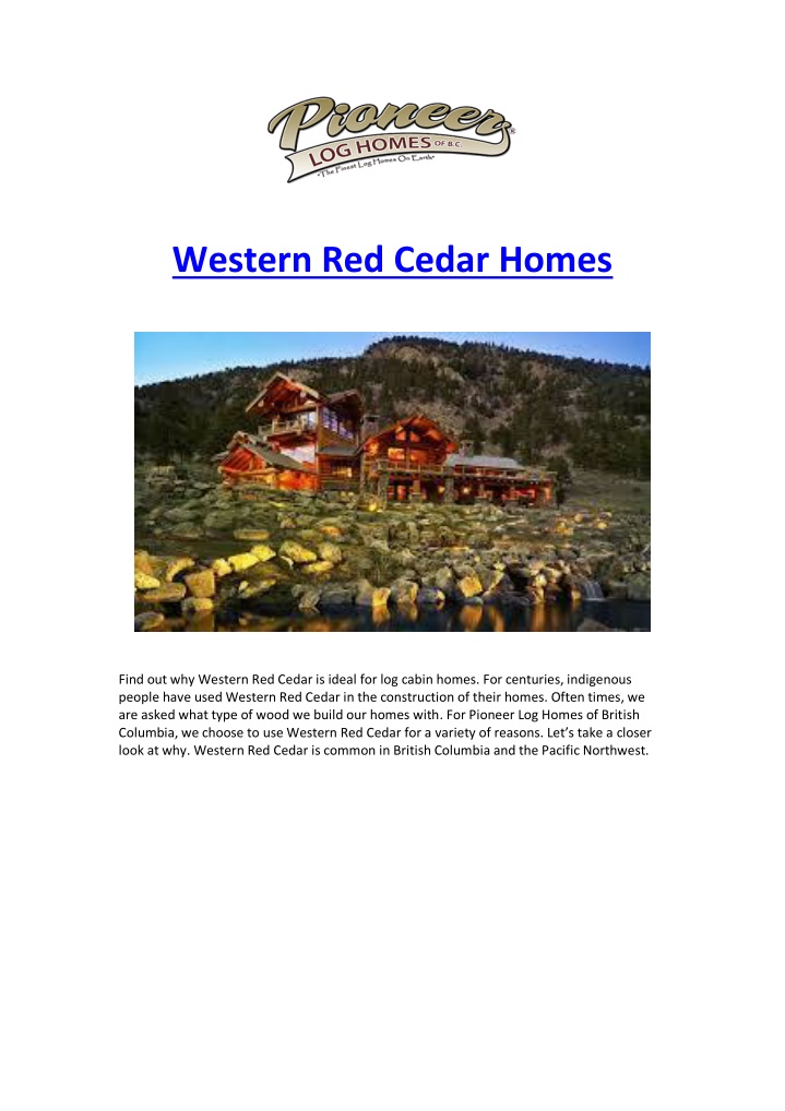 western red cedar homes