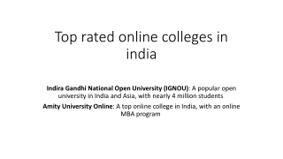 Top rated online colleges in india
