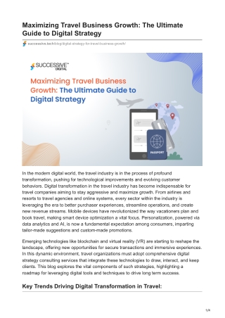 Maximizing Travel Business Growth The Ultimate Guide to Digital Strategy