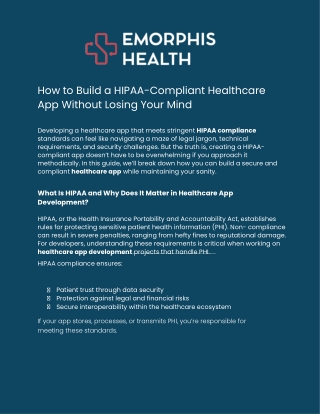 ild a HIPAA-Compliant Healthcare App