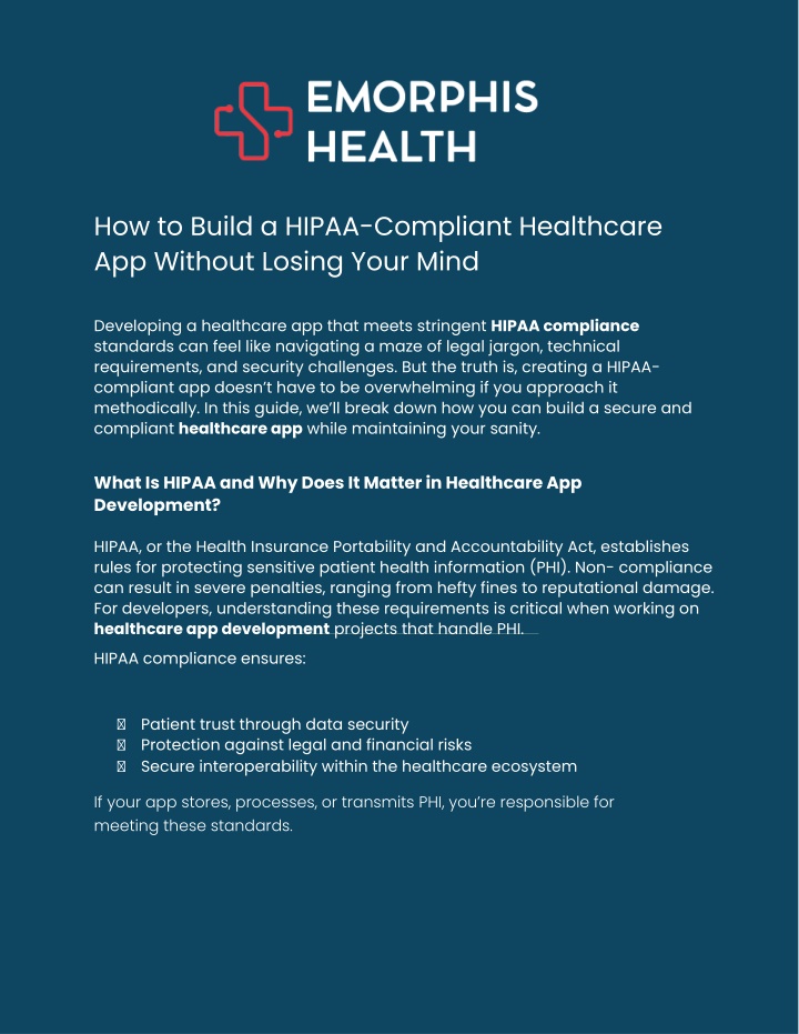 how to build a hipaa compliant healthcare