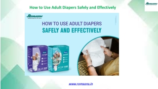 How to Use Adult Diapers Safely and Effectively