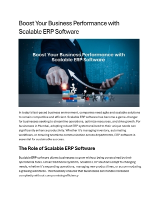 boost your business performance with scalable