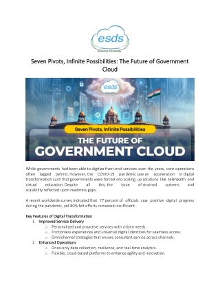 Seven Pivots, Infinite Possibilities The Future of Government Cloud