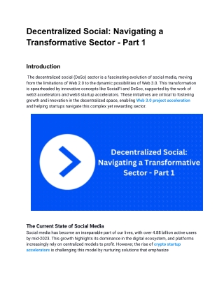decentralized social navigating a transformative