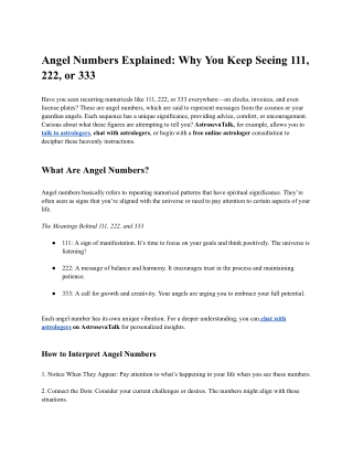 angel numbers explained why you keep seeing