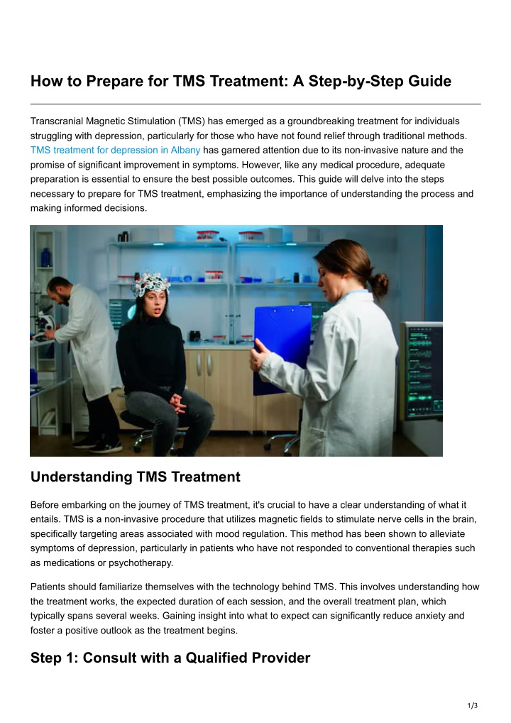 how to prepare for tms treatment a step by step