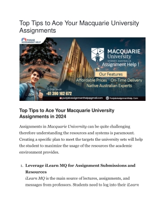 Top Tips to Ace Your Macquarie University Assignments pdf file