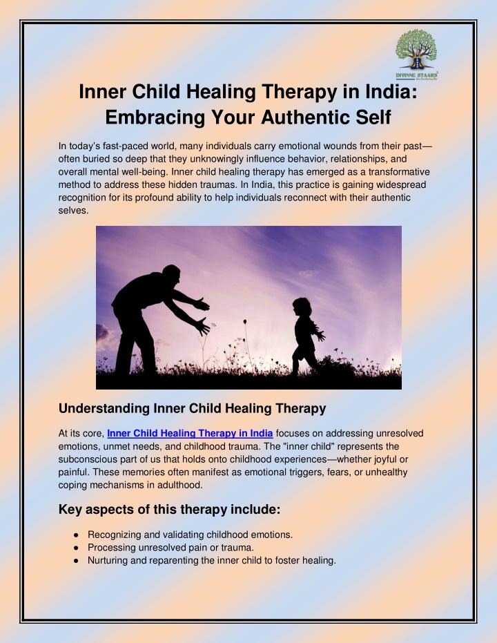 inner child healing therapy in india embracing