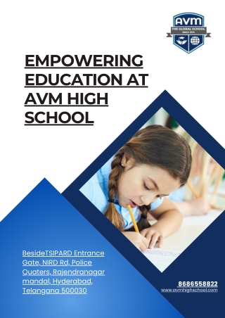 Comprehensive Education at AVM High School, Rajendra Nagar Hyderabad